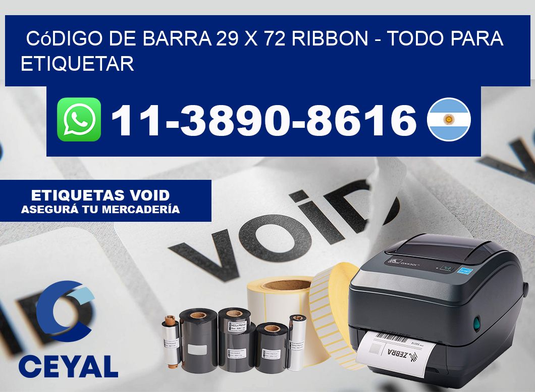 código de barra 29 x 72 ribbon - Todo para Etiquetar