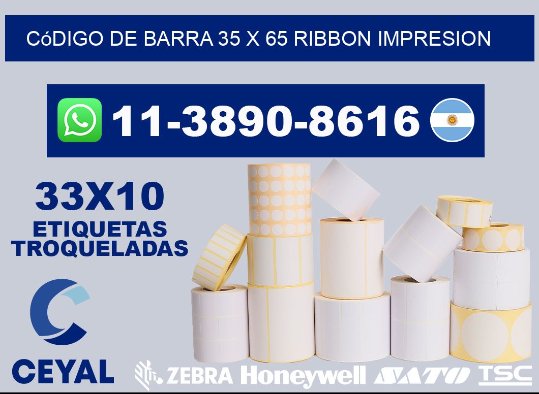 código de barra 35 x 65 ribbon impresion