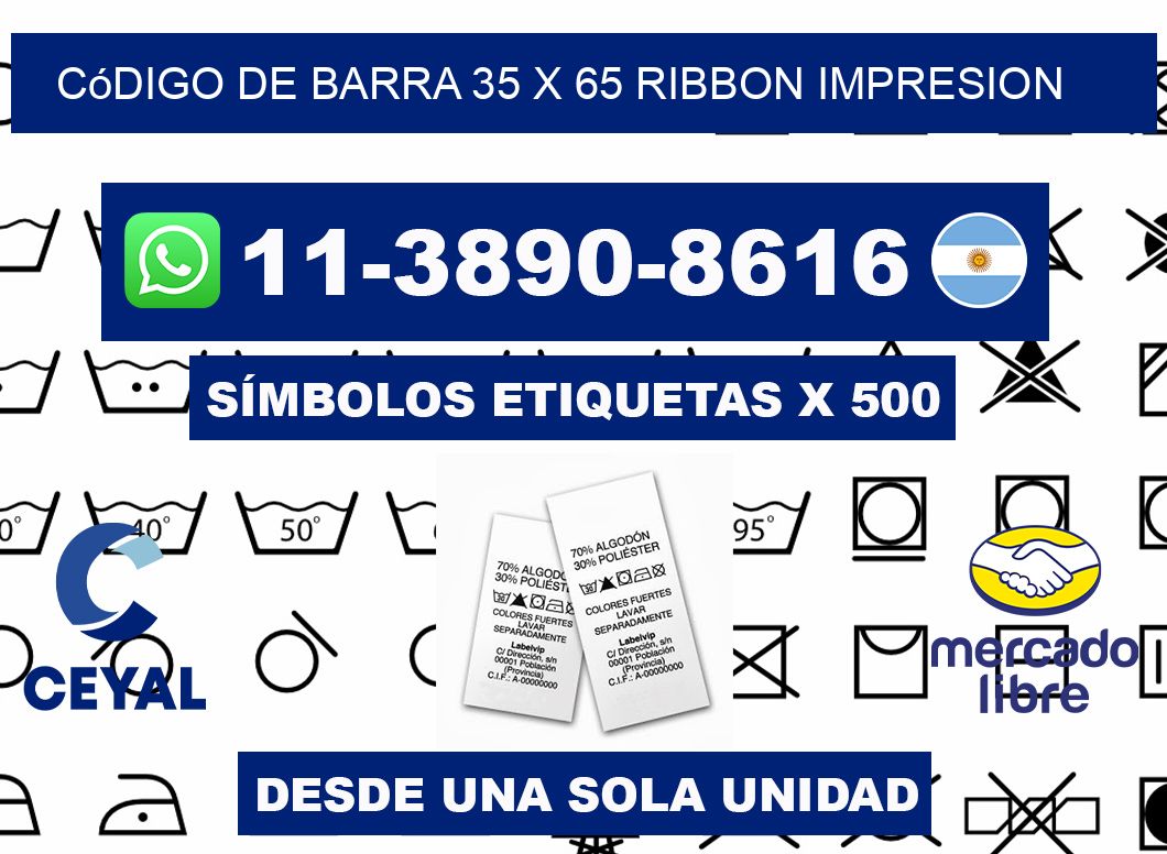 código de barra 35 x 65 ribbon impresion