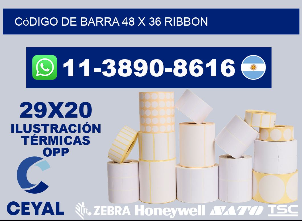 código de barra 48 x 36 ribbon