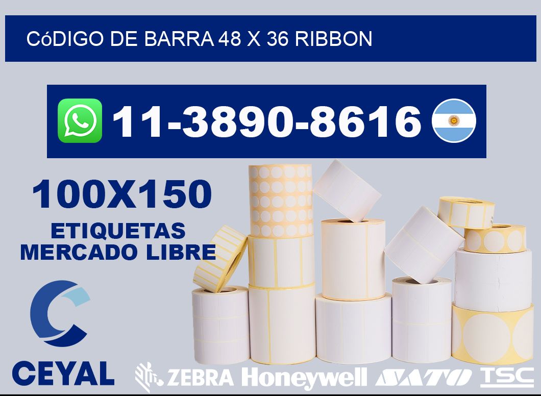 código de barra 48 x 36 ribbon