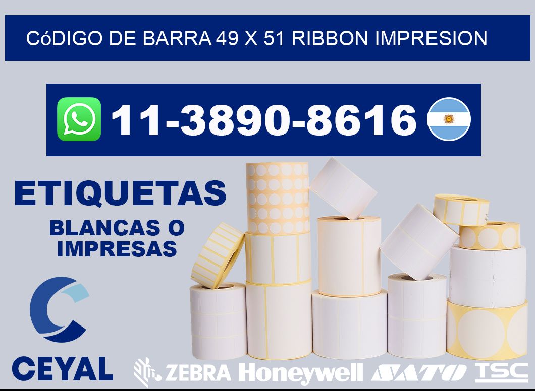 código de barra 49 x 51 ribbon impresion