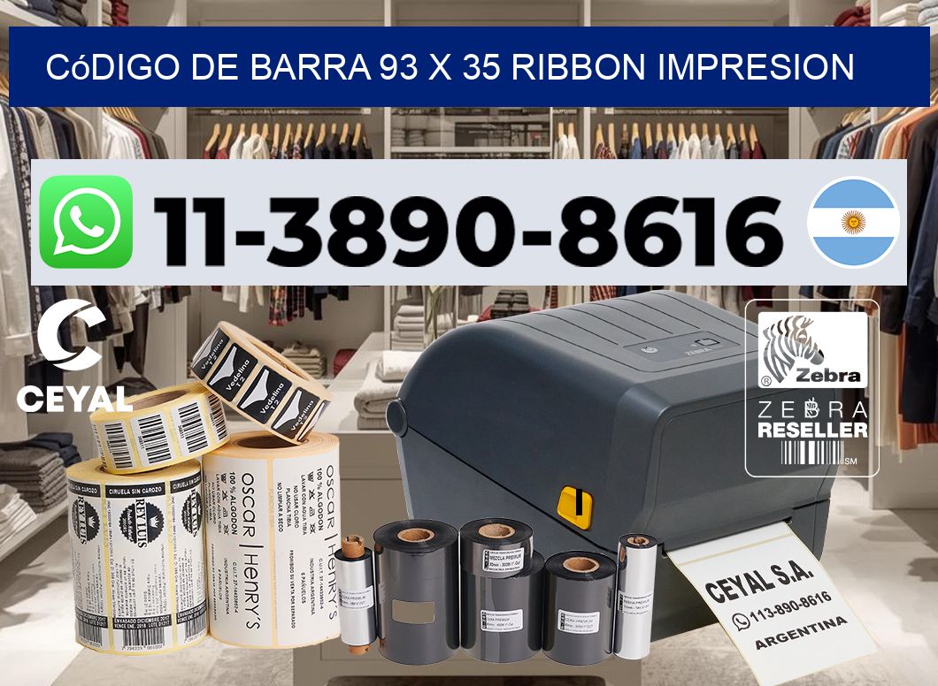 código de barra 93 x 35 ribbon impresion