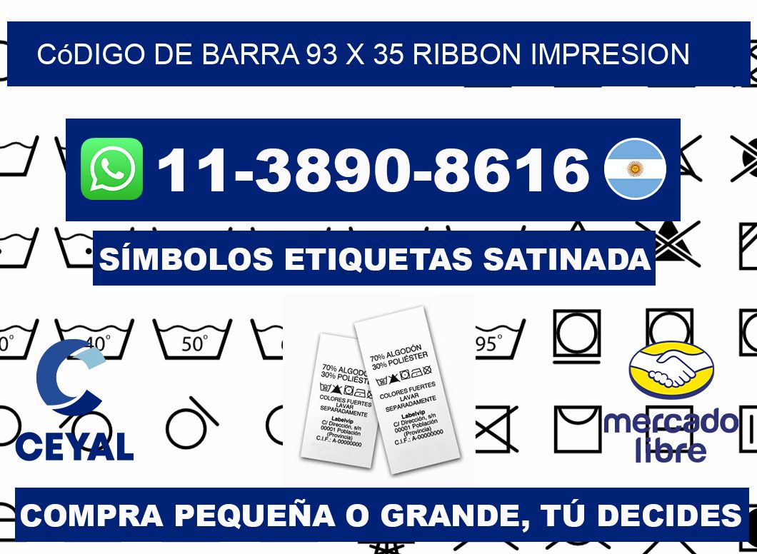 código de barra 93 x 35 ribbon impresion