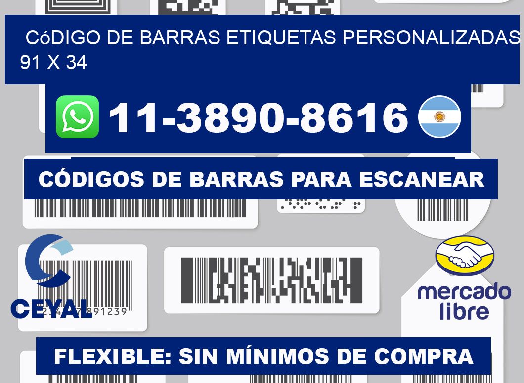 código de barras etiquetas personalizadas 91 x 34
