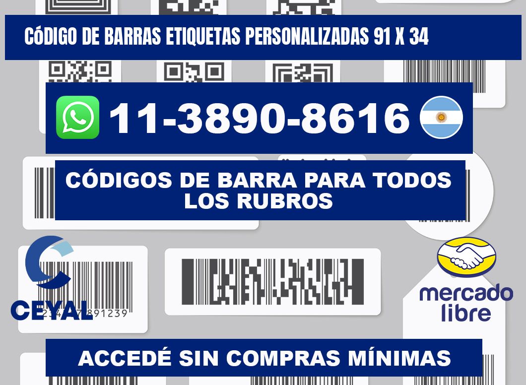 código de barras etiquetas personalizadas 91 x 34