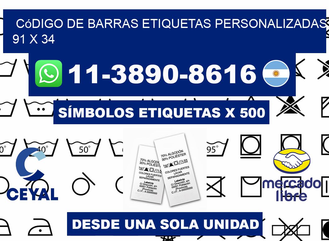 código de barras etiquetas personalizadas 91 x 34