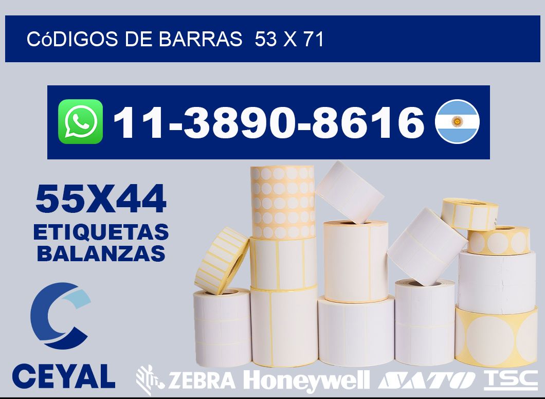 códigos de barras 53 x 71