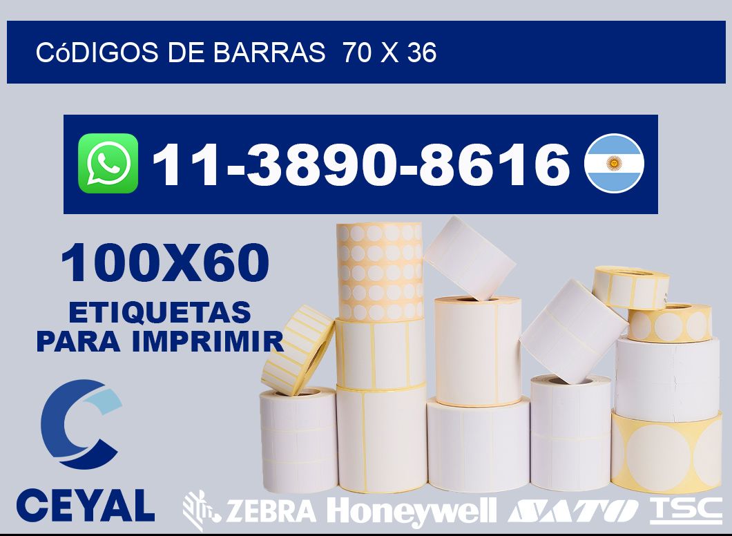 códigos de barras  70 x 36