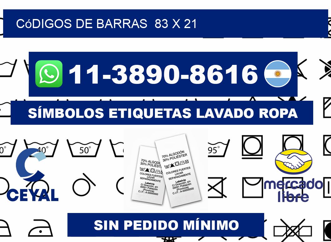 códigos de barras 83 x 21