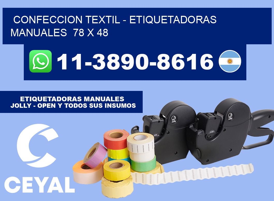 confeccion textil - Etiquetadoras Manuales  78 x 48