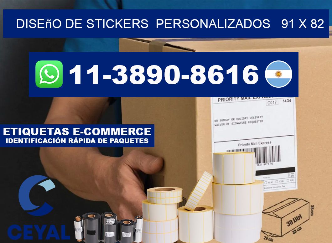 diseño de stickers  personalizados   91 x 82