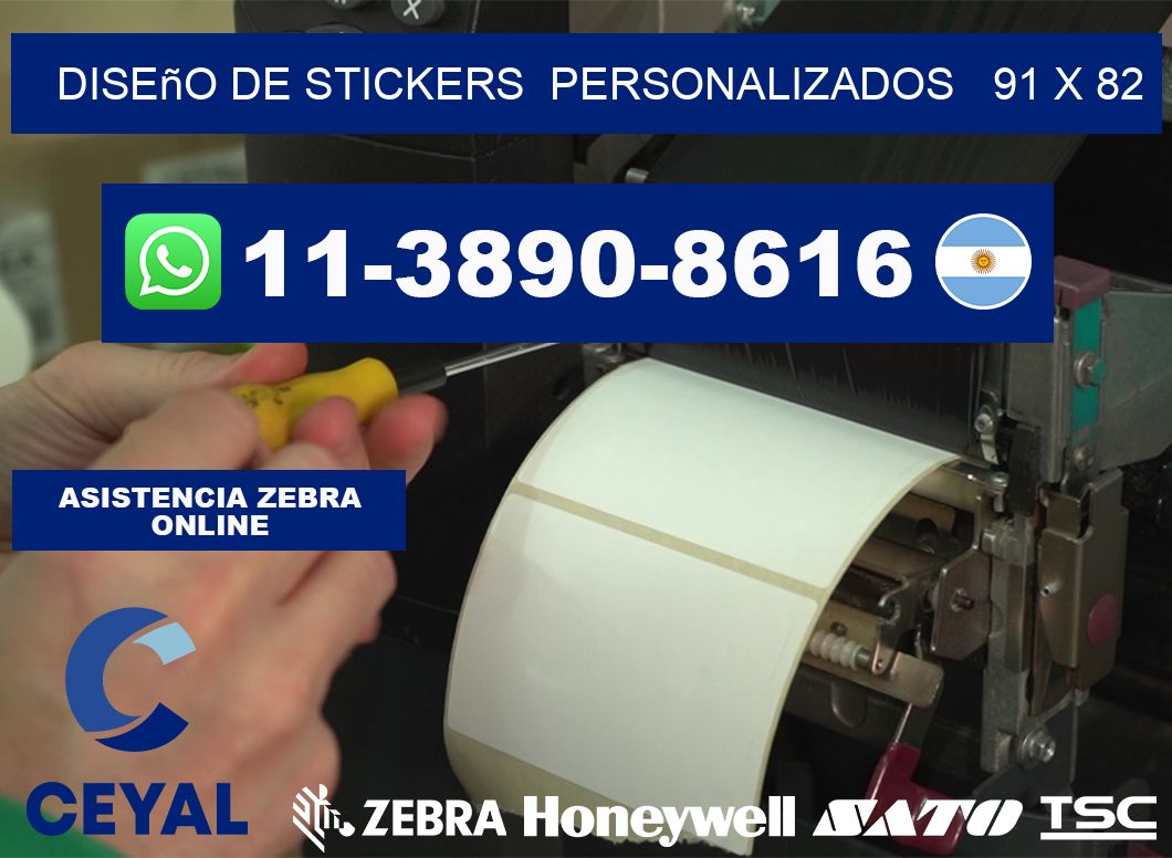 diseño de stickers  personalizados   91 x 82