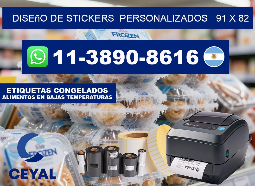 diseño de stickers  personalizados   91 x 82