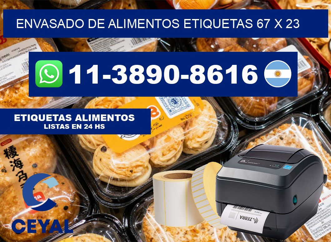 envasado de alimentos Etiquetas 67 x 23