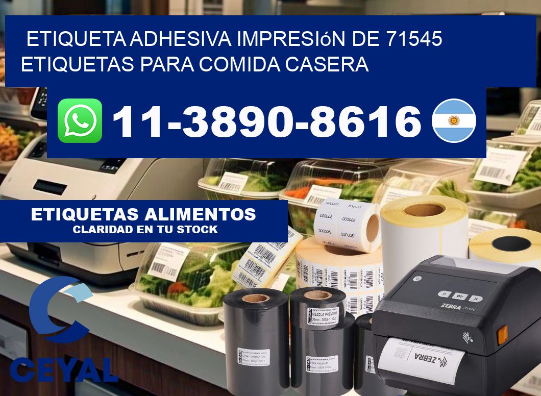 etiqueta adhesiva impresión de 71545 etiquetas para comida casera