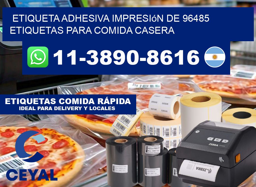 etiqueta adhesiva impresión de 96485 etiquetas para comida casera
