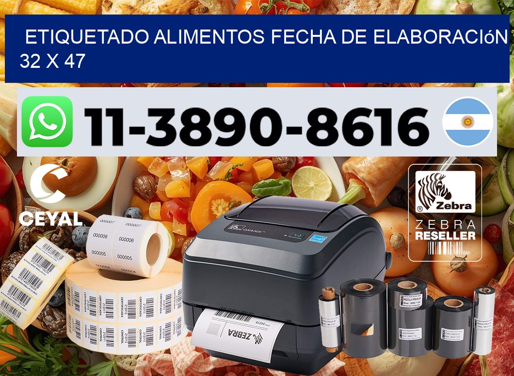 etiquetado alimentos Fecha de elaboración 32 x 47
