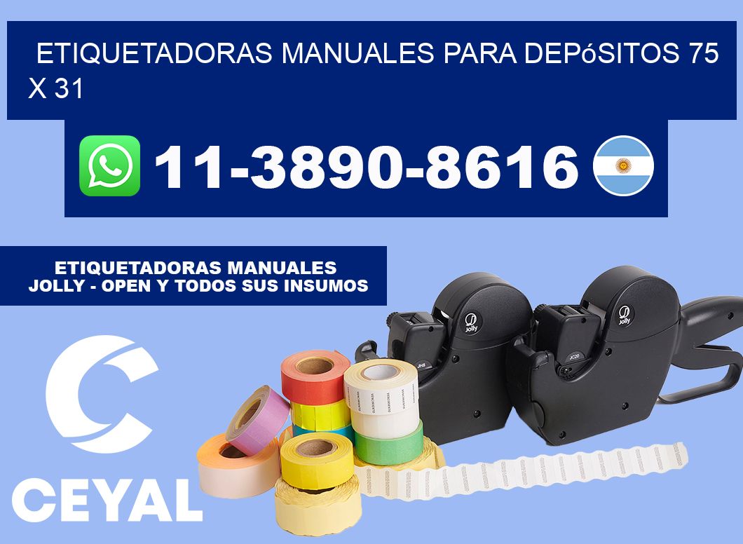 etiquetadoras manuales para depósitos 75 x 31