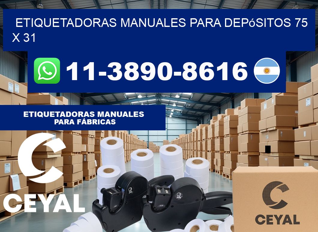 etiquetadoras manuales para depósitos 75 x 31