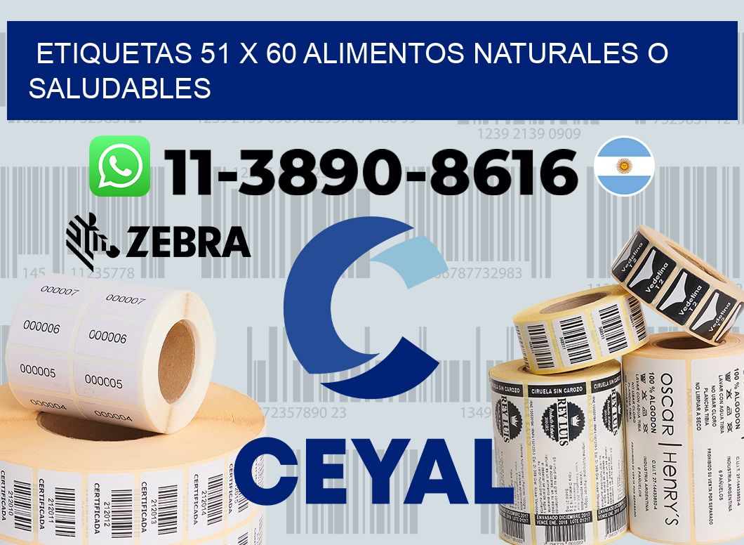 etiquetas 51 x 60 alimentos naturales o saludables