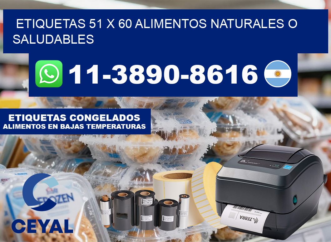 etiquetas 51 x 60 alimentos naturales o saludables