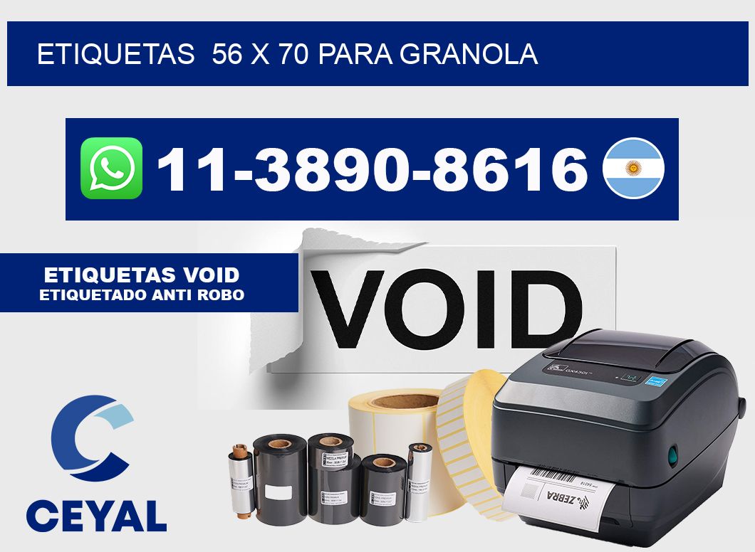 etiquetas 56 x 70 para Granola