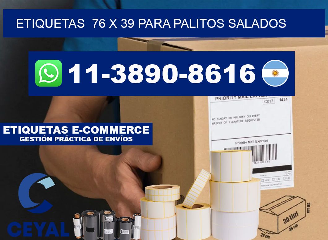 etiquetas  76 x 39 para Palitos salados