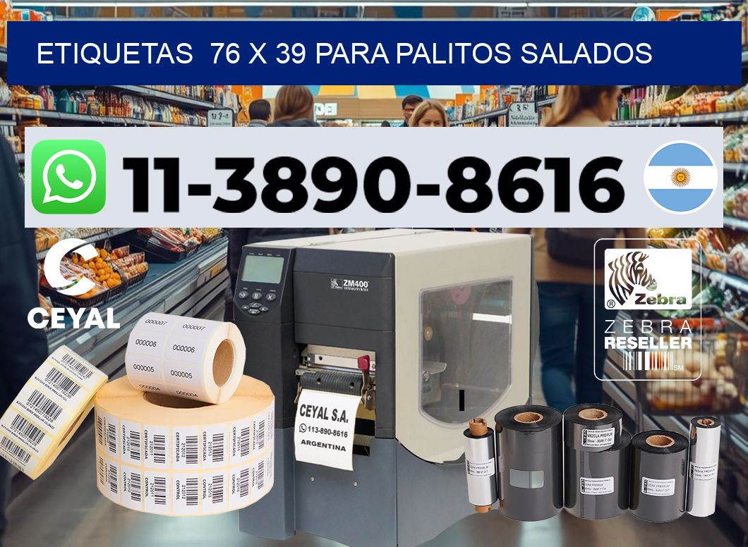 etiquetas  76 x 39 para Palitos salados