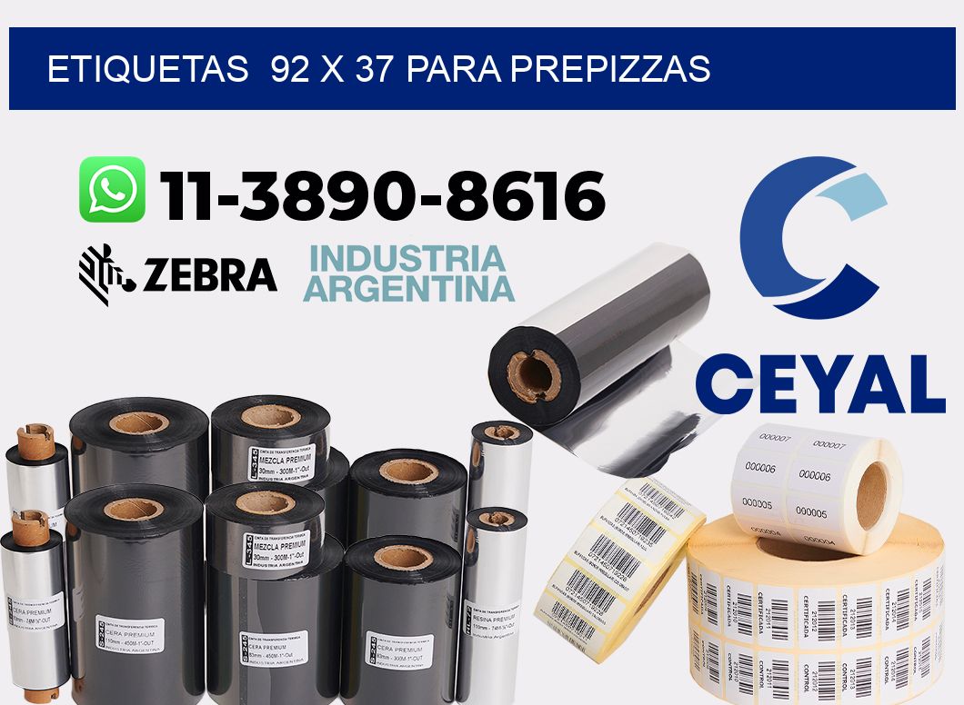 etiquetas 92 x 37 para Prepizzas