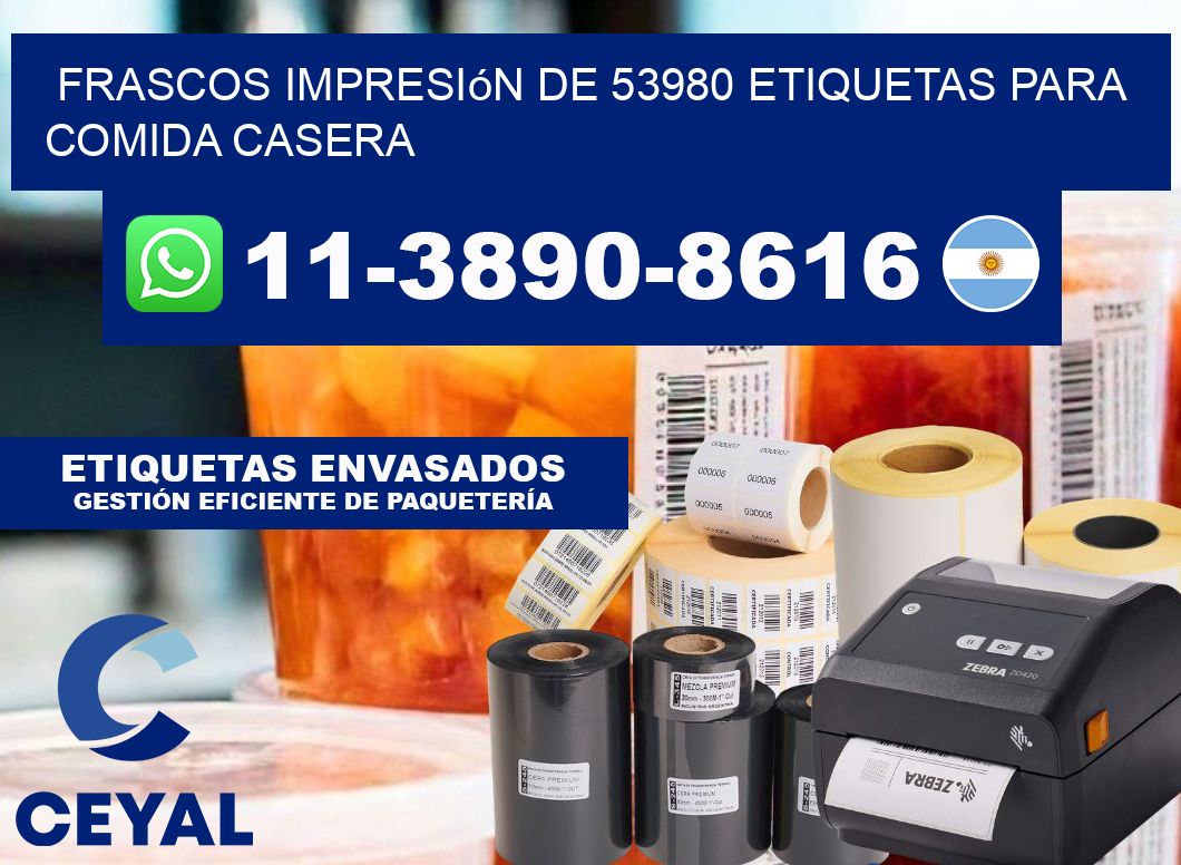 frascos impresión de 53980 etiquetas para comida casera