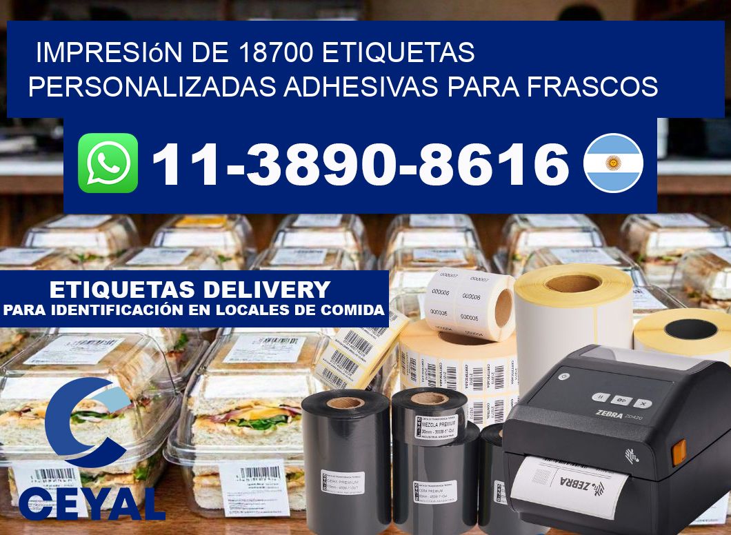 impresión de 18700 etiquetas personalizadas adhesivas para frascos