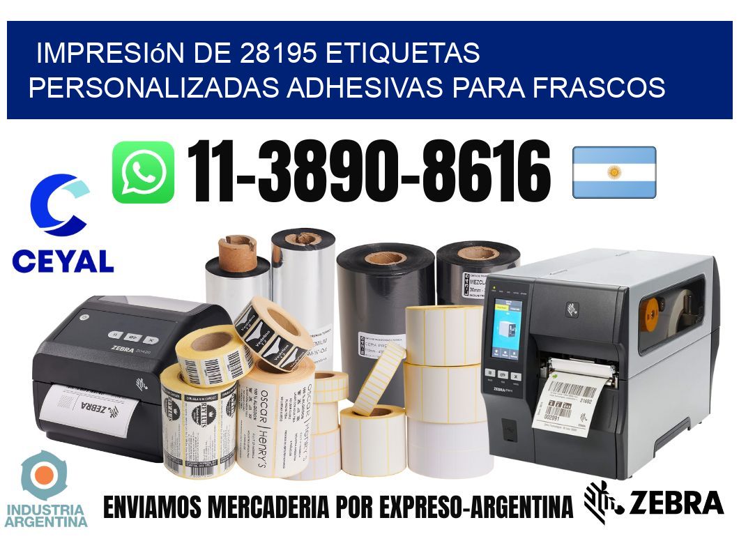impresión de 28195 etiquetas personalizadas adhesivas para frascos