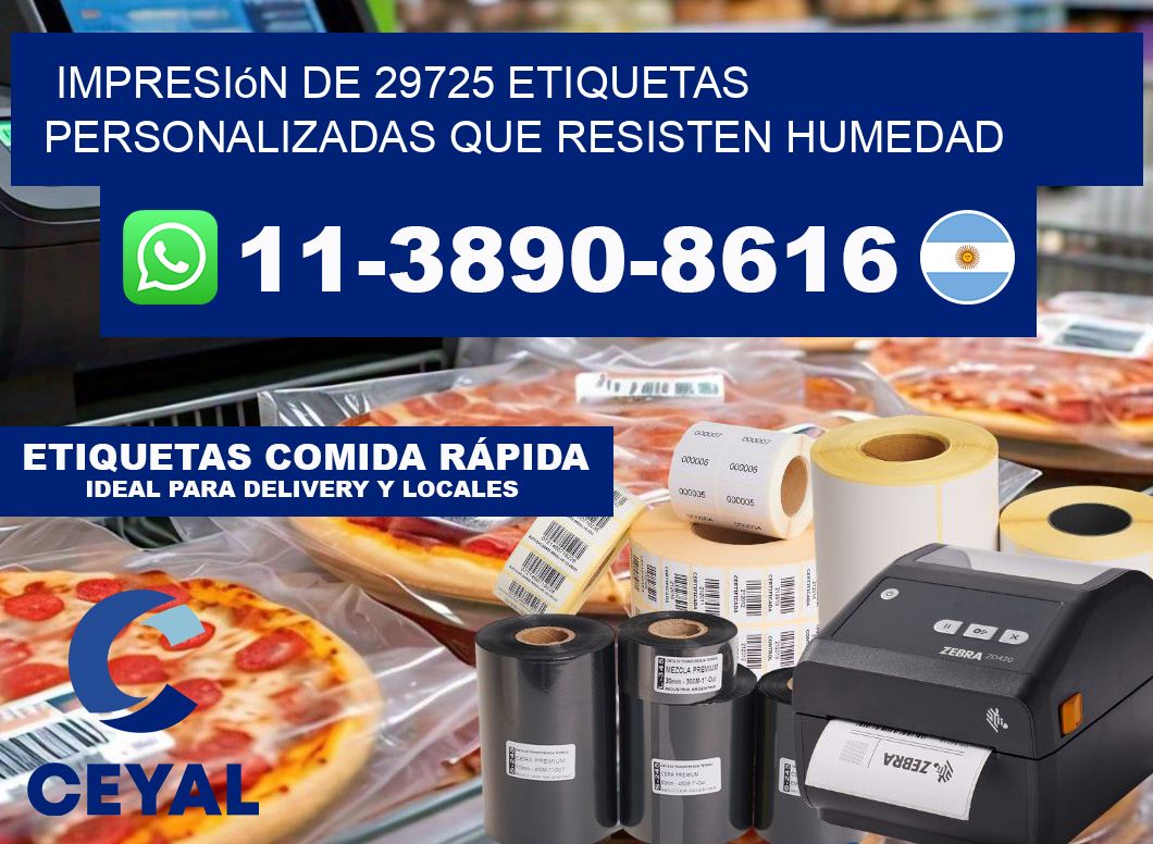 impresión de 29725 etiquetas personalizadas que resisten humedad