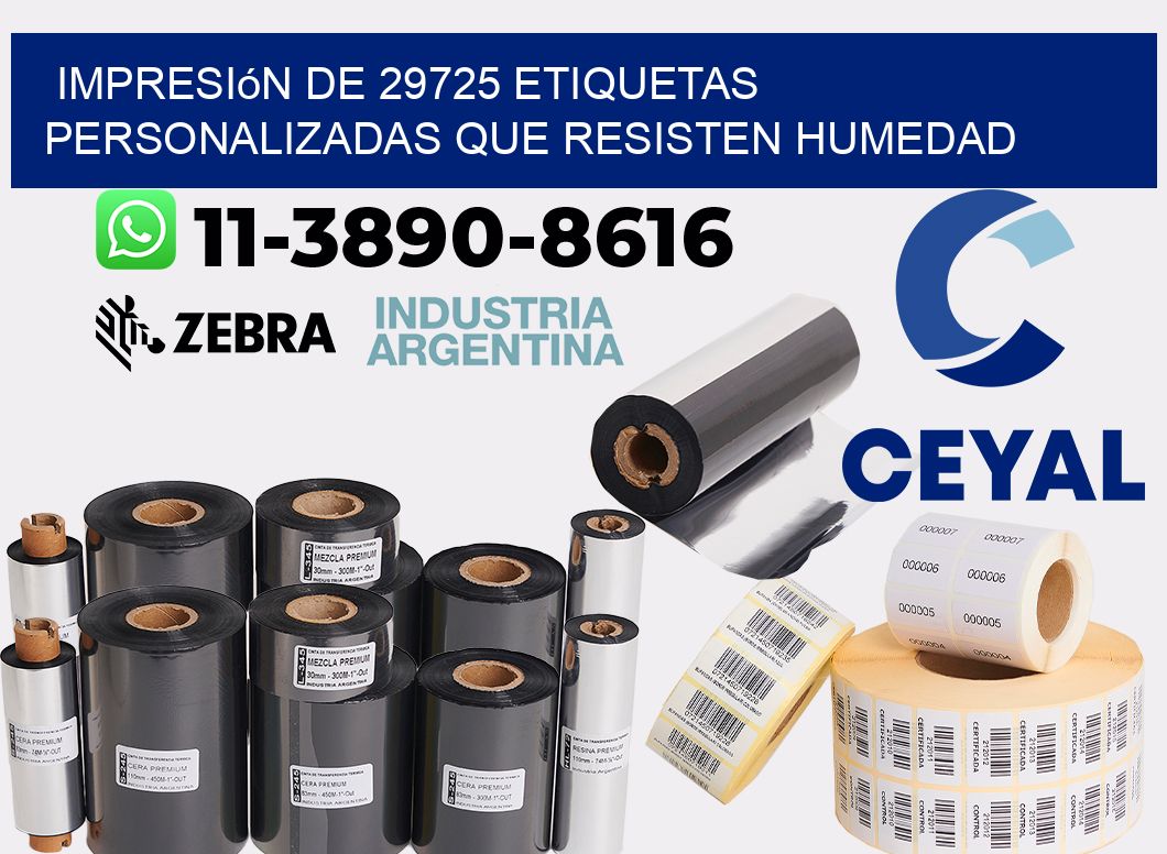 impresión de 29725 etiquetas personalizadas que resisten humedad