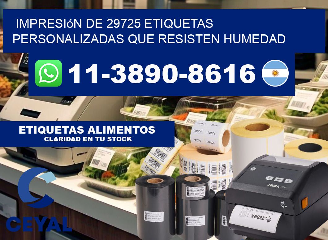 impresión de 29725 etiquetas personalizadas que resisten humedad