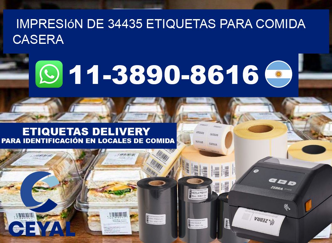 impresión de 34435 etiquetas para comida casera