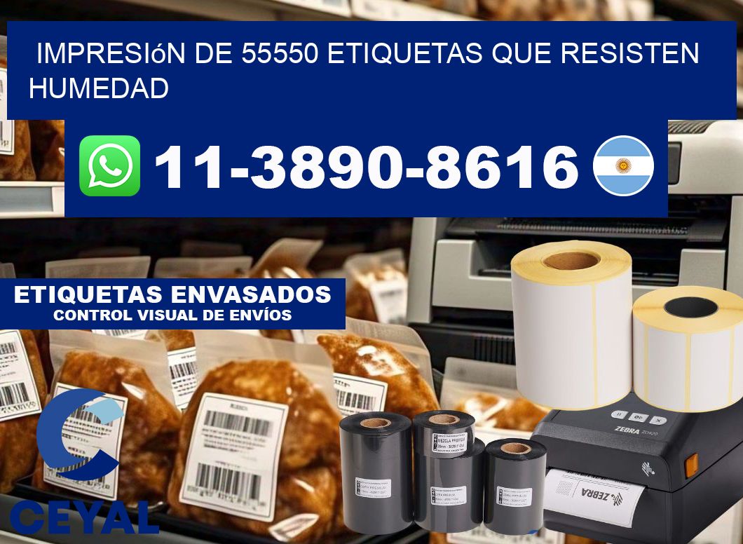 impresión de 55550 etiquetas que resisten humedad
