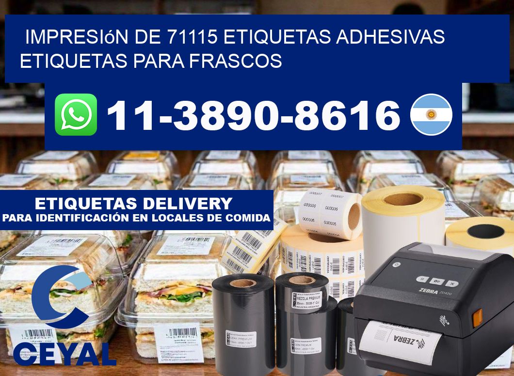 impresión de 71115 etiquetas adhesivas etiquetas para frascos