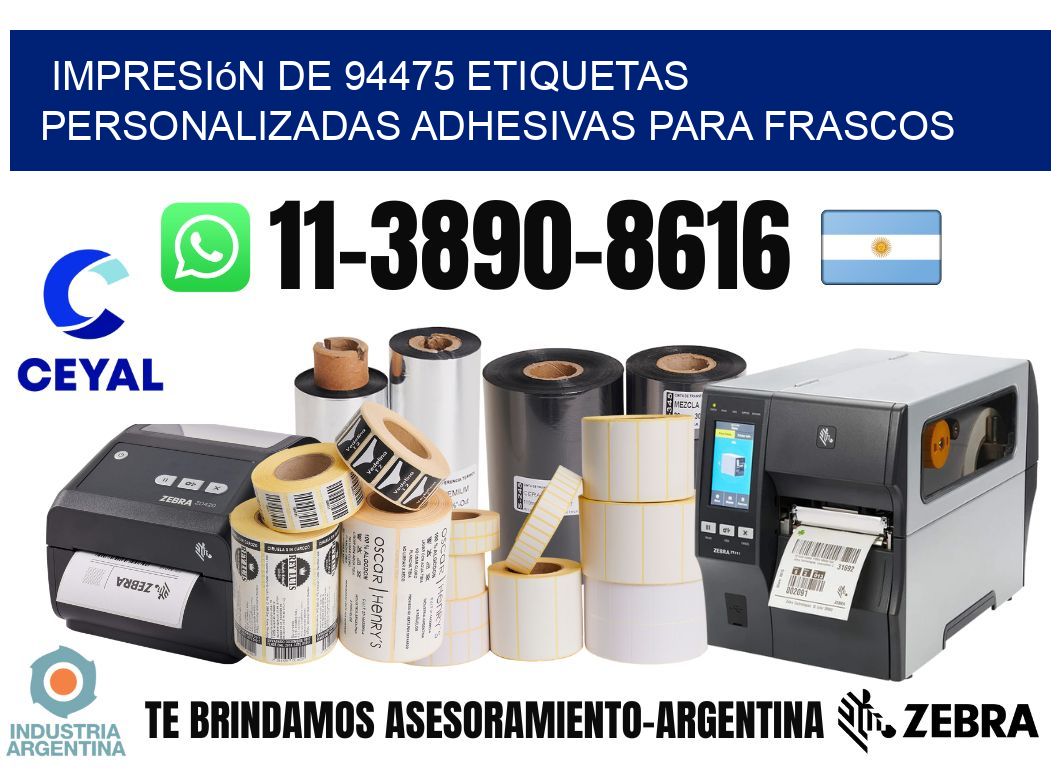 impresión de 94475 etiquetas personalizadas adhesivas para frascos