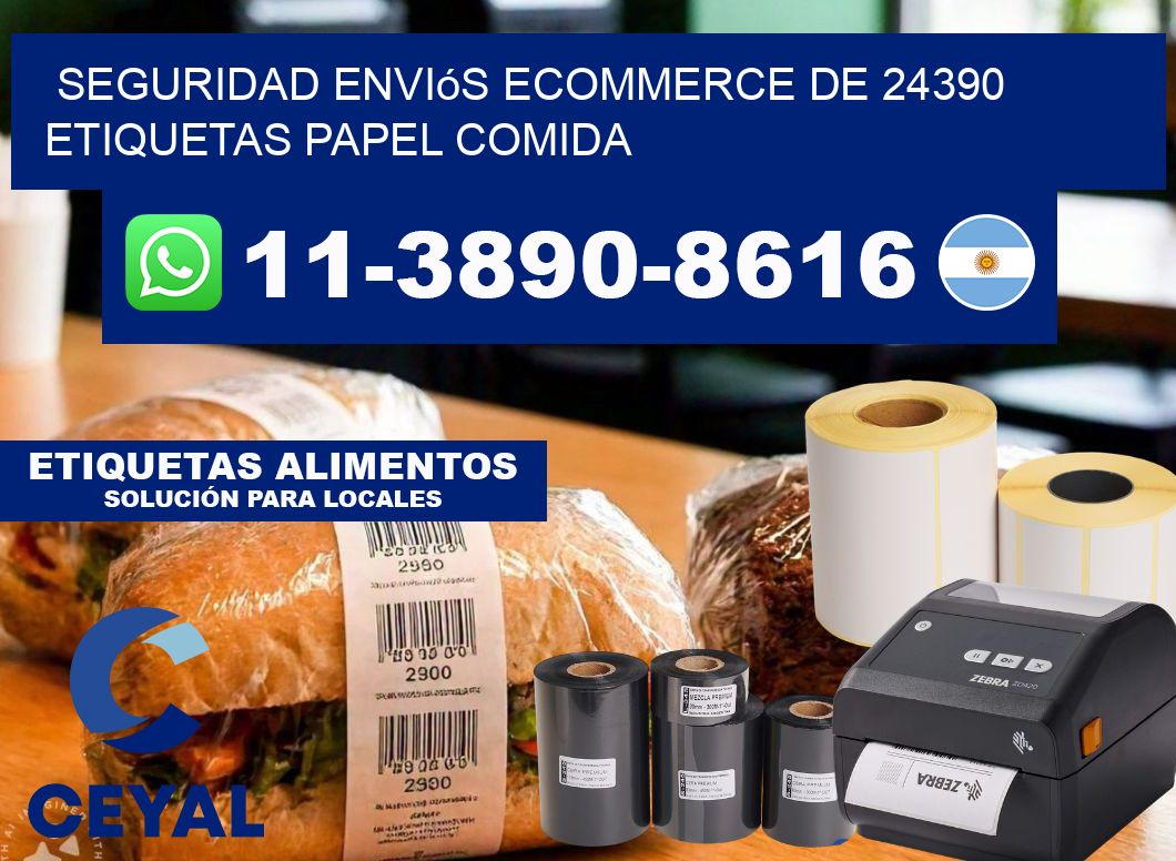 seguridad enviós ecommerce de 24390 etiquetas papel comida