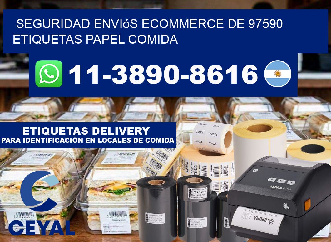 seguridad enviós ecommerce de 97590 etiquetas papel comida