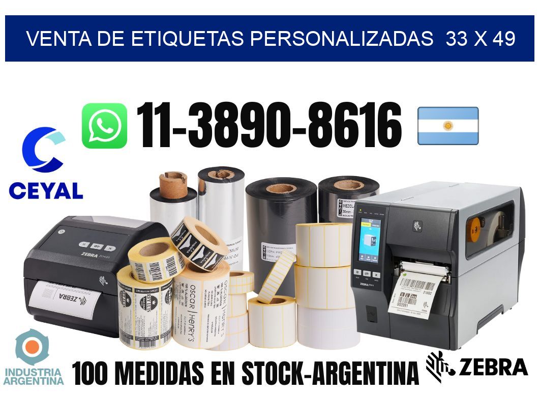 venta de etiquetas personalizadas  33 x 49