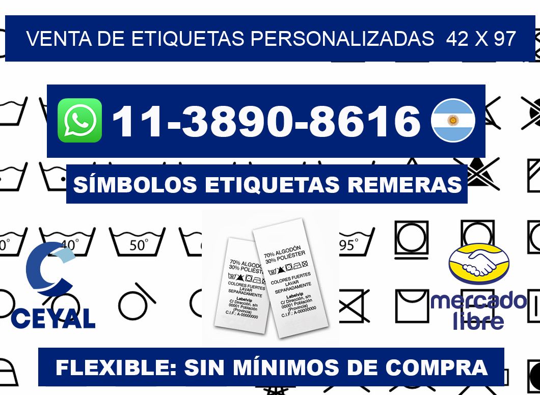 venta de etiquetas personalizadas  42 x 97