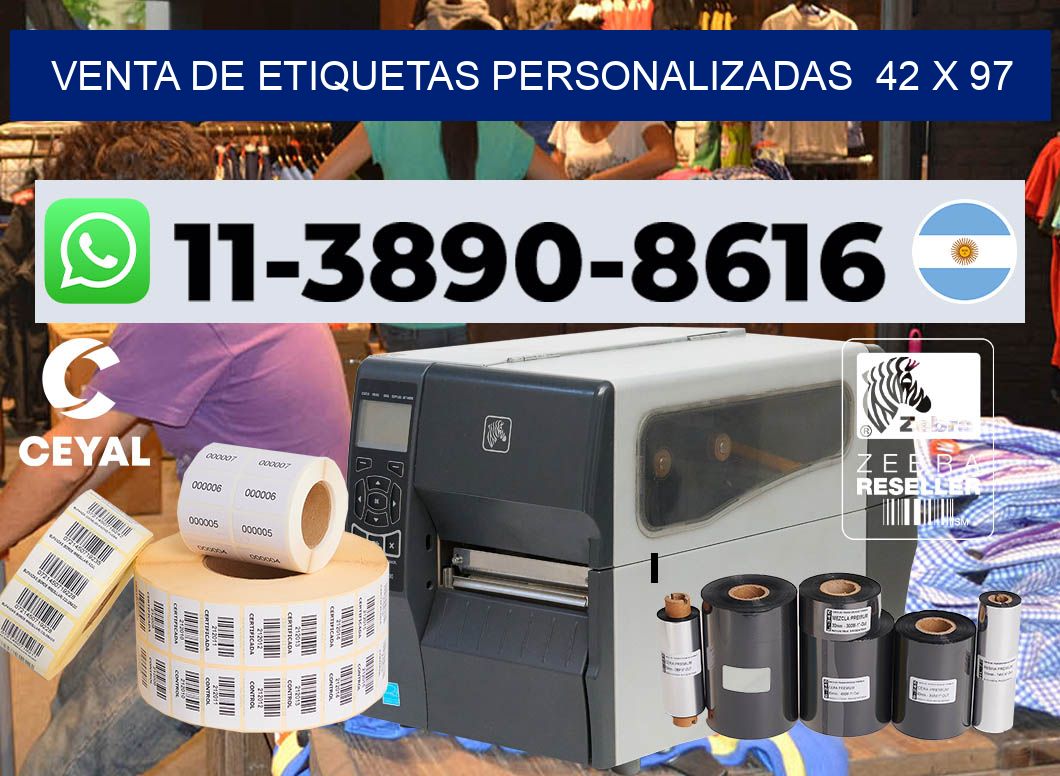 venta de etiquetas personalizadas  42 x 97