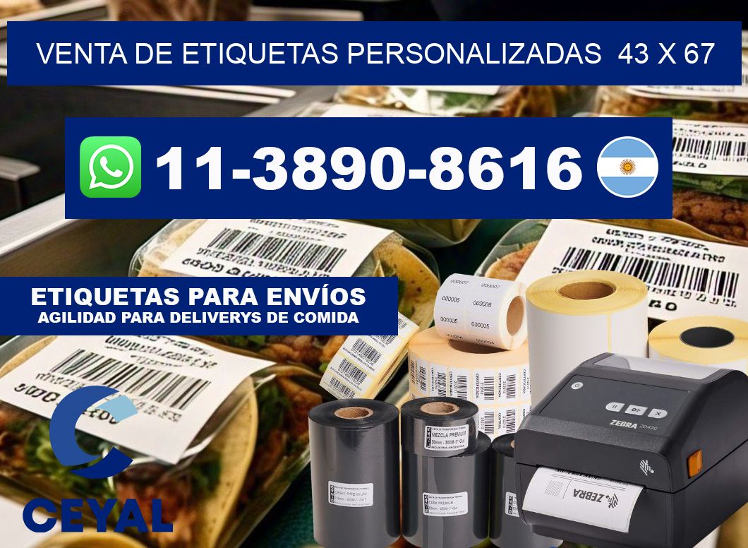 venta de etiquetas personalizadas  43 x 67