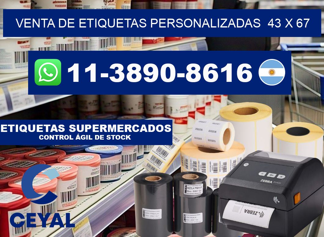 venta de etiquetas personalizadas  43 x 67