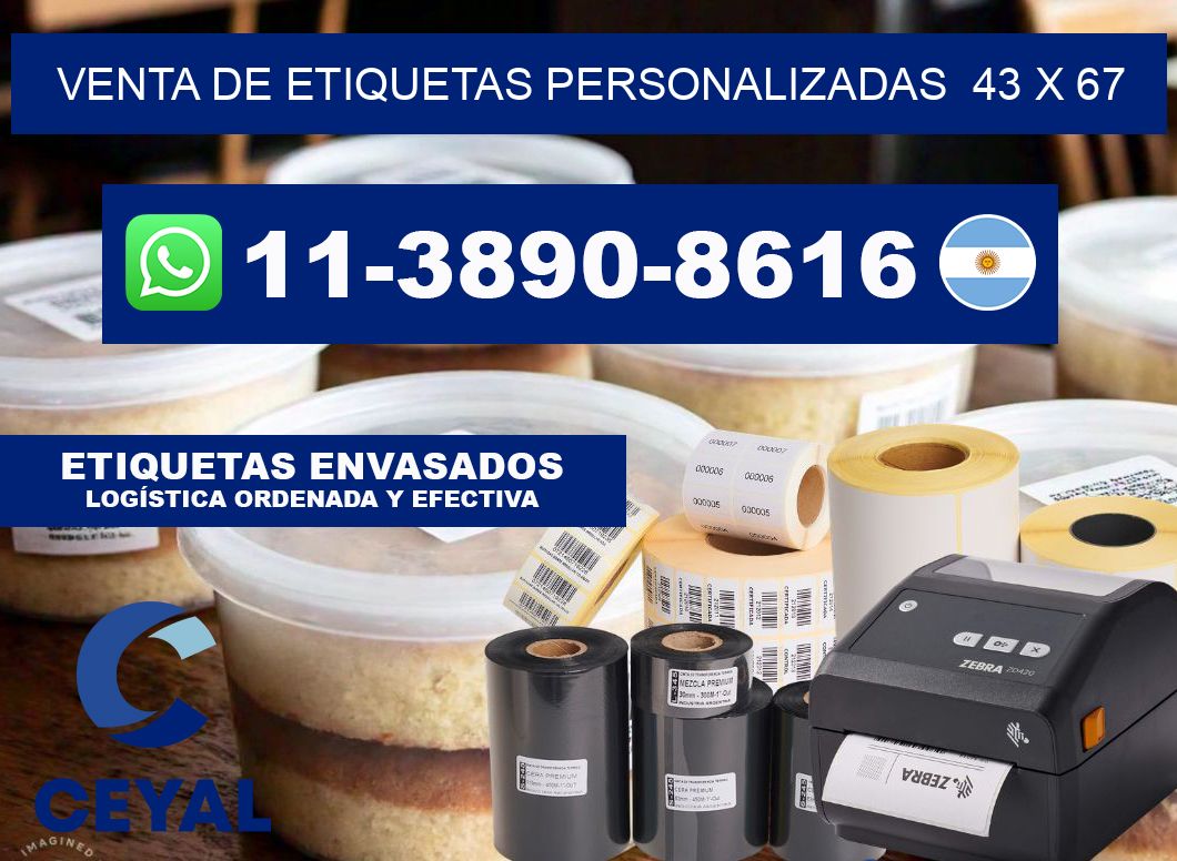 venta de etiquetas personalizadas  43 x 67
