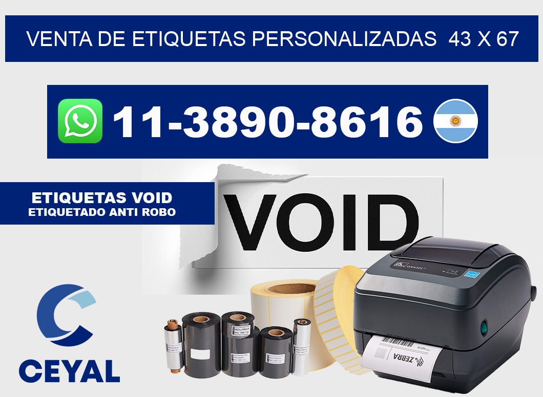 venta de etiquetas personalizadas  43 x 67