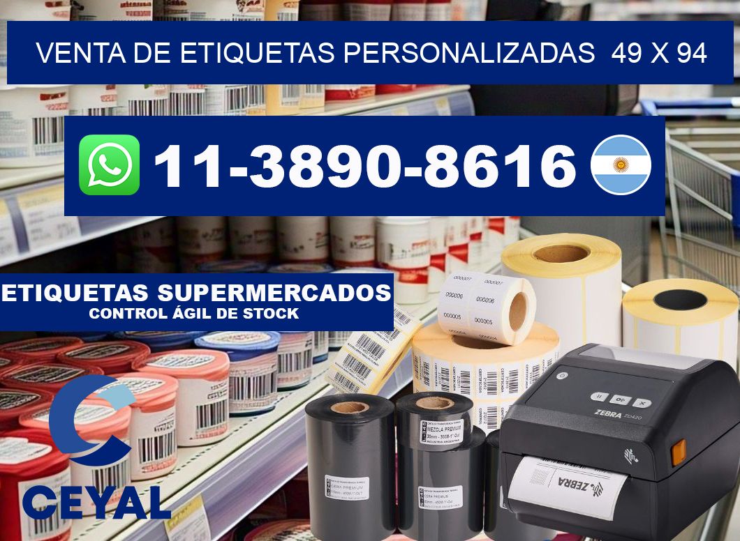 venta de etiquetas personalizadas  49 x 94
